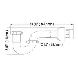 PTP0003 ABS P-Trap 1-1/2" OD